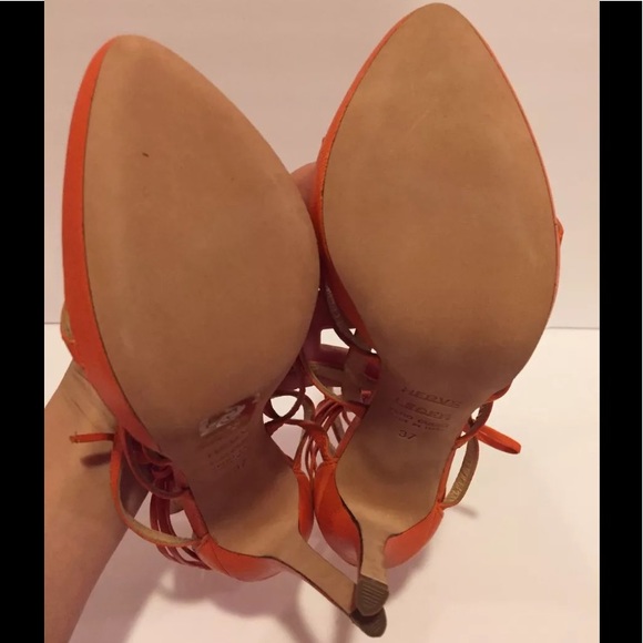 Herve Leger Talor strappy sandals heels orange 37 - Picture 7 of 8